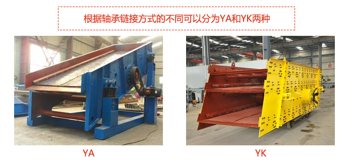 礦用振動篩-圓振動篩根據軸承鏈接方式的不同可以分為YA和YK兩種,型號不同,處理量也不一樣,應用行業也不同,篩網方式可做成編織網、聚胺酯網、沖孔網、篦條網等。
